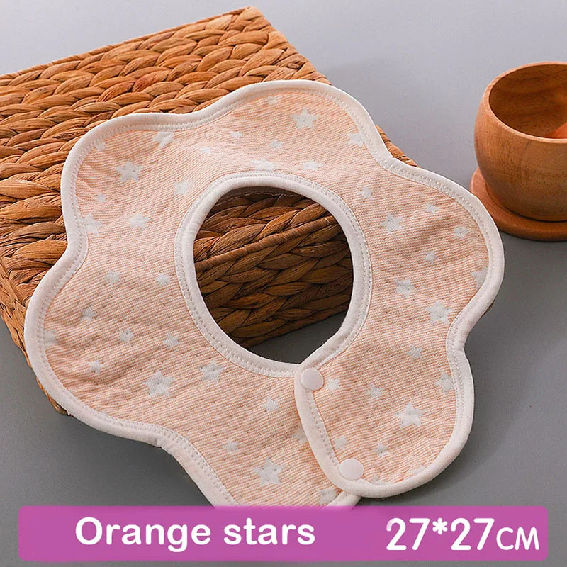 orange stars Слюнявчики нагрудники полотенца вращающийся на 360 градусов дышащий многоразовый Для детей Детское Кормление горячая распродажа - Цвет: orange stars