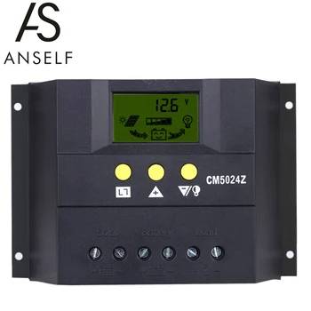 

12V/24V 50A Solar Charge Controller PWM Charging LCD Display Auto Regulator Battery System for Lighting Temperature Compensation