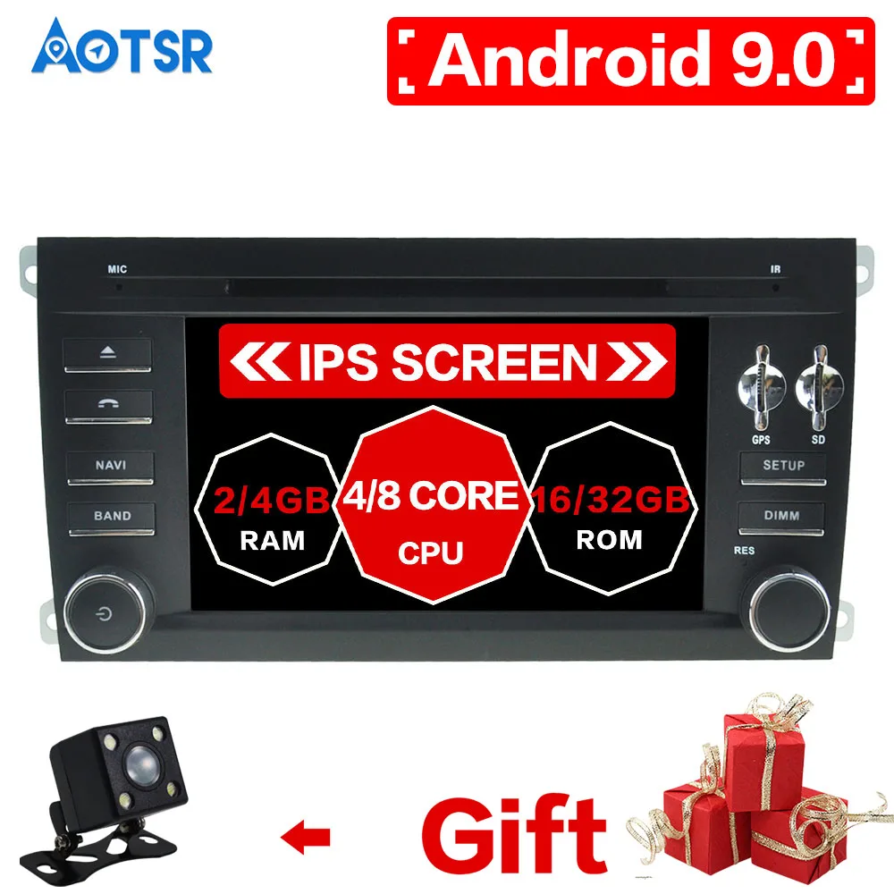 Lettore Dvd Per Auto Android 9.1 Radio Di Navigazione Gps Per Porsche Cayenne 2003-2010 Unità Principale Per Auto Radio Multimediale Lettore Multimedi
