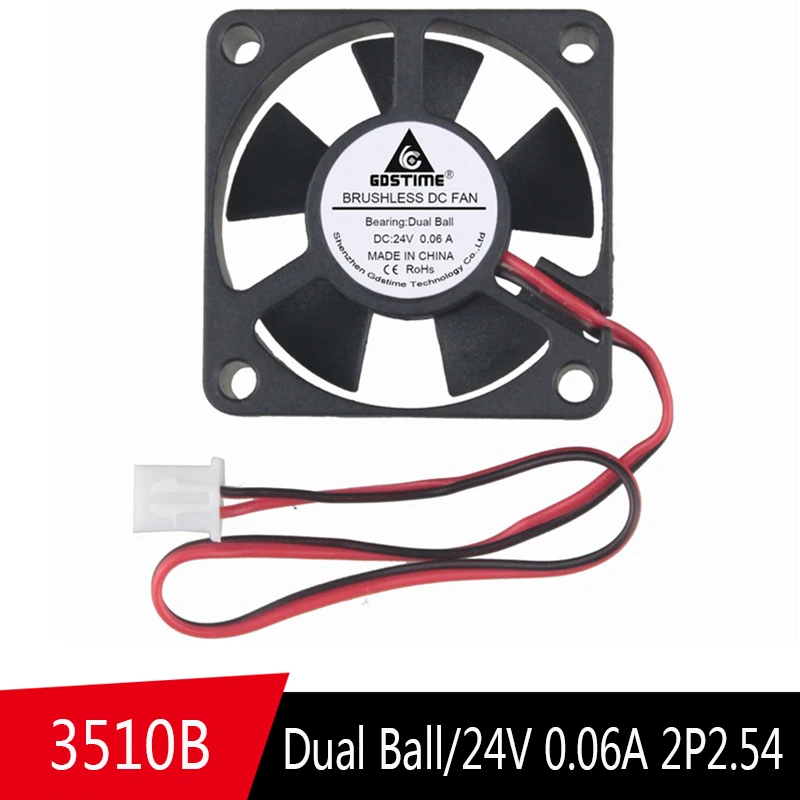 5 шт. Gdstime 3510 DC 24V Двойной Шарикоподшипник бесщеточный Охлаждение процессора 35*35*10
