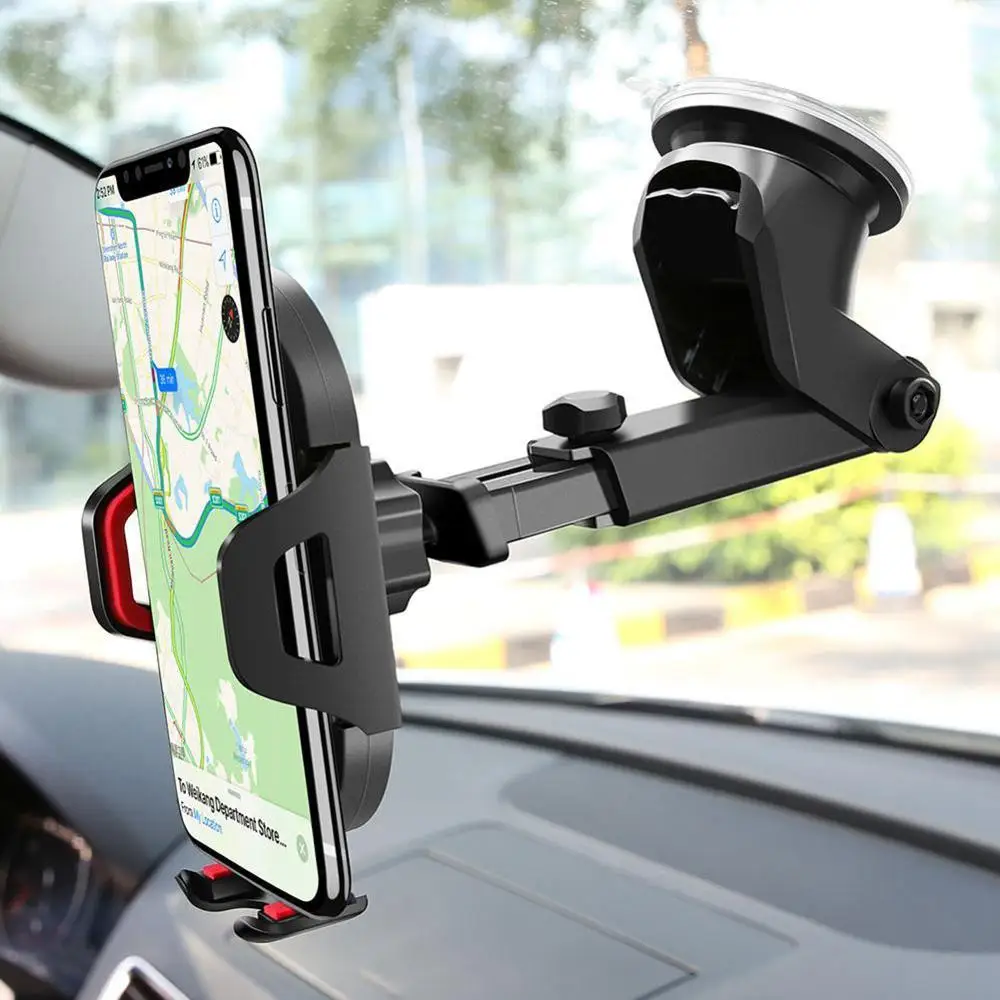 Support Téléphone Voiture Ventouse Auto Support Voiture Réglable, Rotation  à 360°Support iPhone Voiture au Pare-brise pour Phone