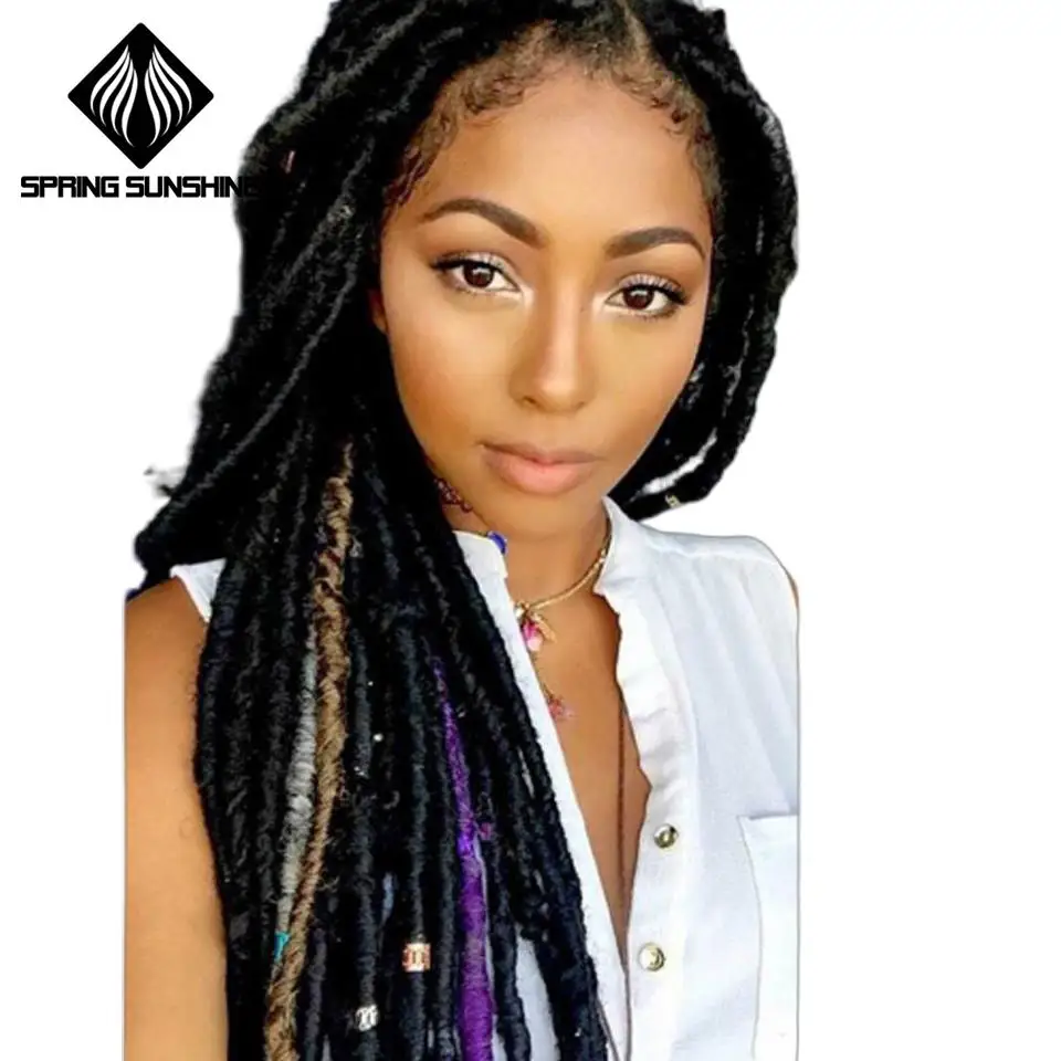 

16inch 20inch Soft Dreadlocks Crochet Braids Jumbo Dread Loc Ombre Synthetic Faux Locs Braiding Hair Extensions Spring sunshine