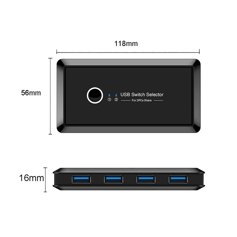 Ingelon USB KVM переключатель коробка USB 3,0 2,0 USB переключатель 2 Порты и разъёмы шт. обмен для коврик для мыши и клавиатуры сканер принтер KVM Switc