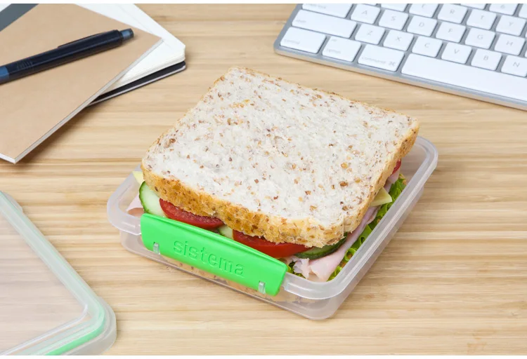 New Zealand Sistema Lunch Box Portable Sandwich Bread Box Microwave Oven  Children's School Office Fruit Bento Salad Box - AliExpress