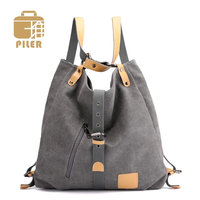 

Piler Brand Multifunction Women Bag Canvas Bag Vintage Casual Shoulder Bag Fashion Female Handbag Women Messenger Bags Hobos