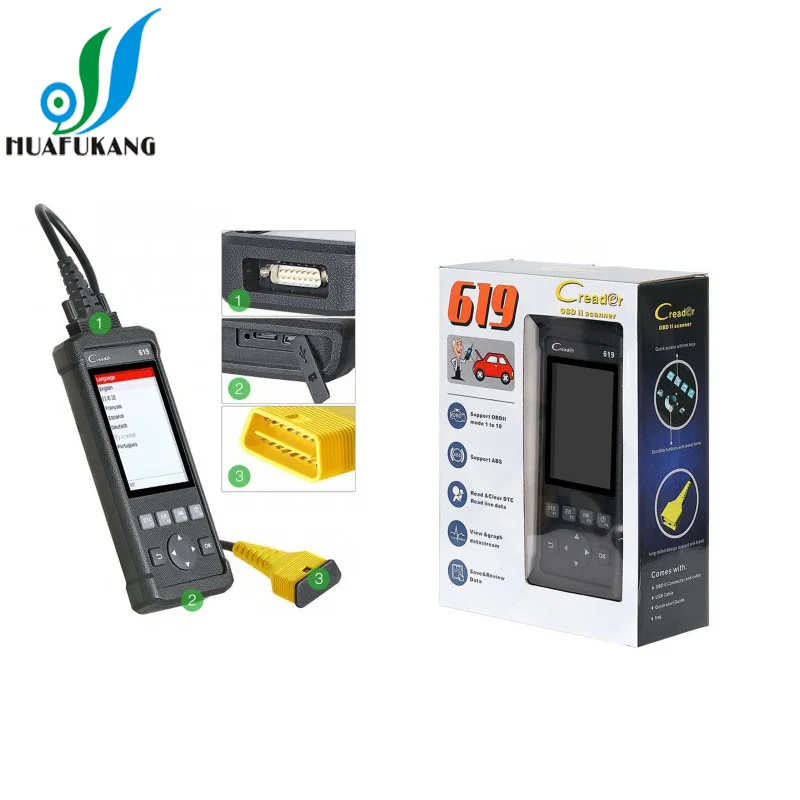 Новейший launch Creader 619 считыватель кодов полный OBD2/EOBD функции Поддержка записи