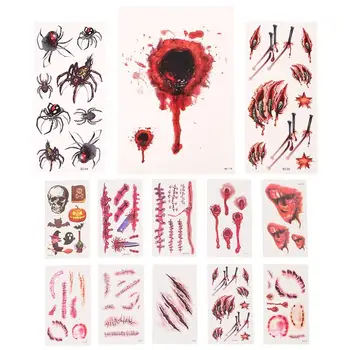 

26Pcs Sticker Creative Bloody Horror Halloween Decor Halloween Decals Wounds Scars Stickers Fake Scar Sticker for Cosplay