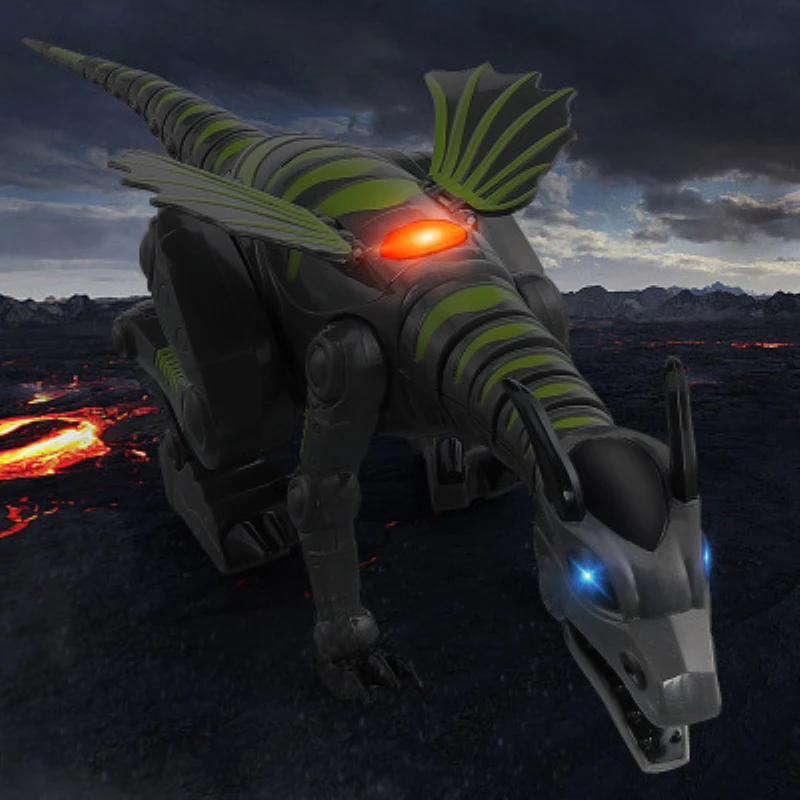 Walking Electric Dinosaur Cool Lights Dynamic Music Singing S-Shaped Bionic Wings Tail Swing Tyrannosaurus Rex Animal Dinosaur 4