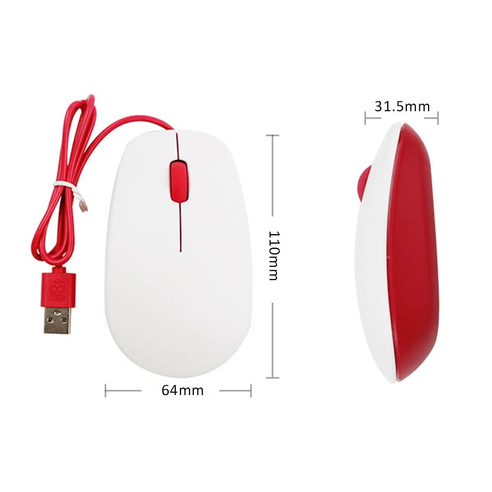 Официальная мышь Raspberry Pi доступна в красном и белом цветах подходит для raspberry 4B/ 3B