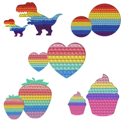 Juguetes antiestrés para adultos y niños, burbujas de empuje súper grandes, antiestrés, arco iris