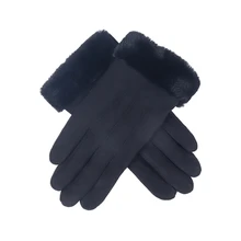 Модные дамские перчатки осень-зима милые пушистые теплые рукавицы полный митенки для пальцев женские спортивные перчатки с сенсорным экраном