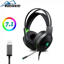 Игровые наушники 7,1 каналов 3D стерео гарнитура с шумоподавлением и микрофоном для PS4/ноутбука/ПК планшета