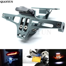 Универсальный Регулируемый кронштейн для номерного знака мотоцикла со светодиодный индикатором для Kawasaki ER-6F ER-6N ZZR600 ZX9R Z750 NINJA 650R