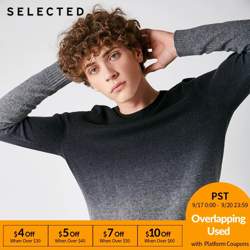 

SELECTED Autumn Men's Sweater pure wool gradual change business casual sweater men S|418425508
