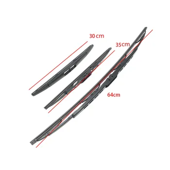 

Hot 3 Pcs/Set Black Car Front Rear Car Windshield Wiper Blade For Honda for Accord Tourer Estate 2003 2004 2005 2006 2007