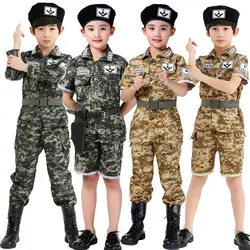 Одежда для мальчиков в стиле милитари форма солдатский, военный охотничьи куртки для детей в камуфляжном армейском стиле для мальчиков