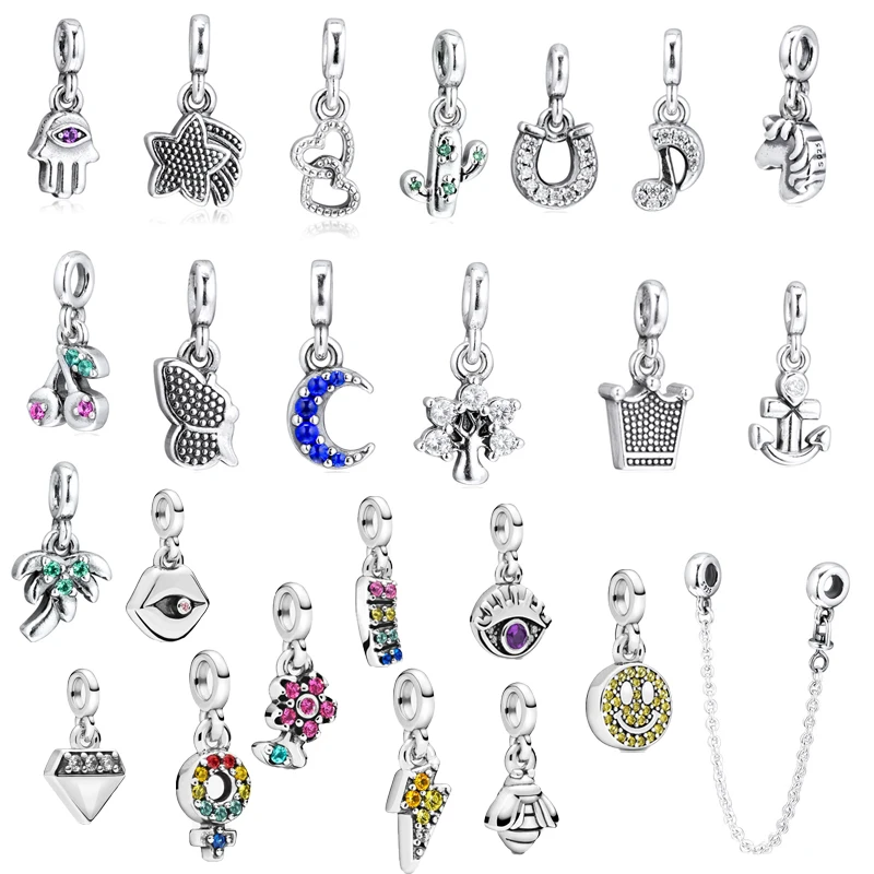 

2019 Fashion Me Collection Small Dangle Floating Charms for Me Style Thin Bracelets Women 925 Sterling Silver Jewelry DIY Making
