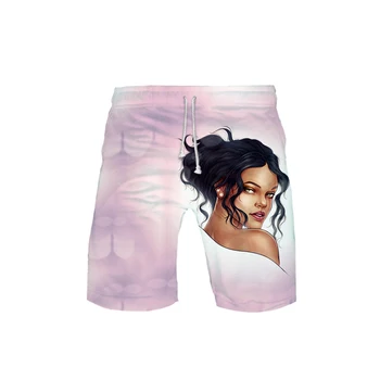 

Women's 3D Rihanna templar 3D Board Shorts Trunks 2019 Summer Quick Dry Shorts women Hip Hop Short Pants Beach Wear
