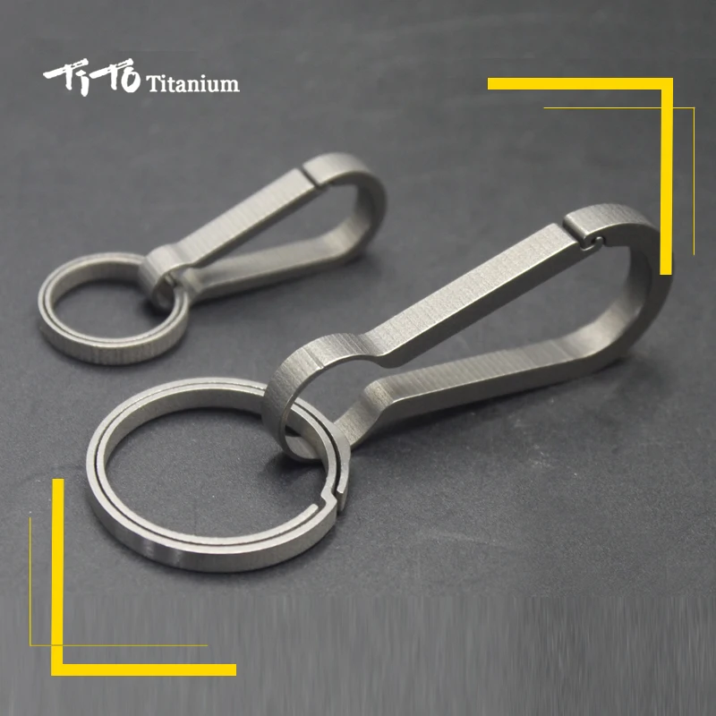 TiTo EDC титановый брелок мульти титановый карабин для кемпинга Большой/средний/маленький титановый брелок для автомобиля титановая пряжка