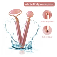 Electric Jade Roller For Face Eye Massage Rose Quartz Facial Rollers Vibrating Beauty Bar Skin Tightening Tool Waterproof 2