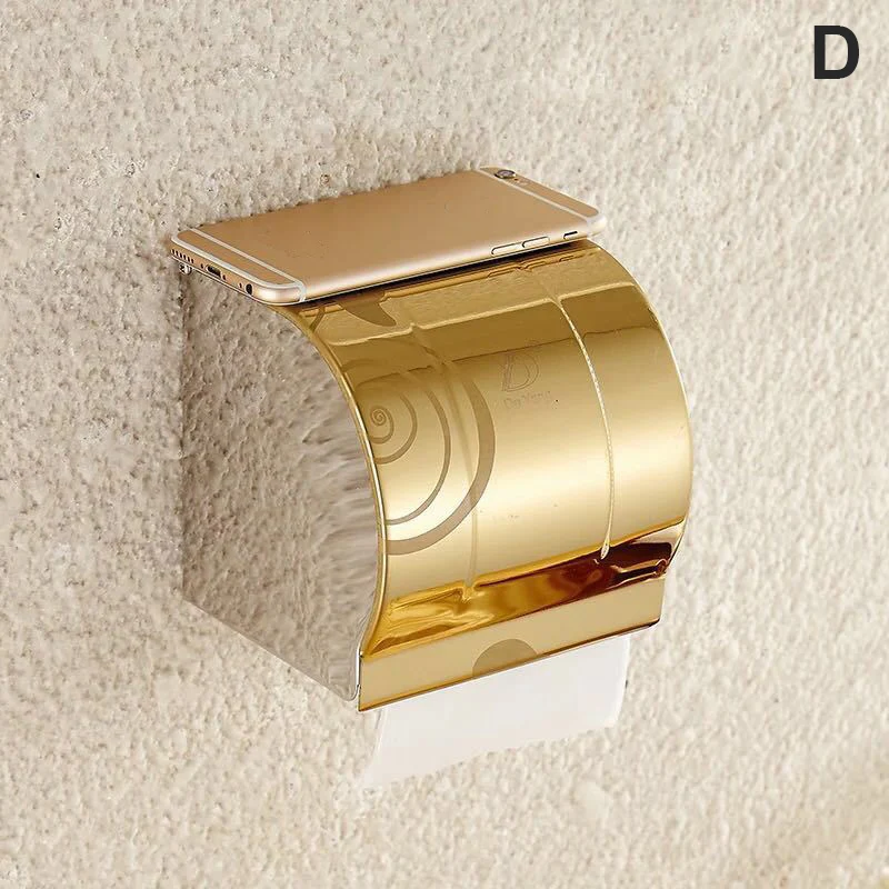 Stainless Steel Wall Toilet Paper Roll Holder Black Silver Self Adhesive Toilet Paper Holder for Bathroom Stick Wall Towel Rack