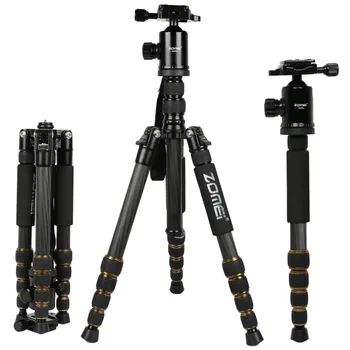 

Zomei Lightweight Professional Travel Camera Tripod Portable Monopod Carbon Filter Adjustable with Ball Head for DSLR Camera