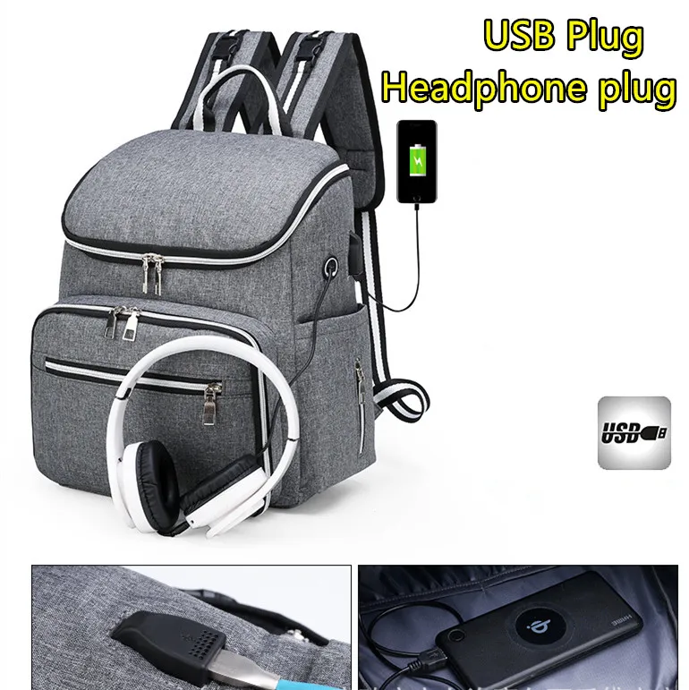 USB детские дорожные Пеленки сумки Органайзер Детские коляски наушники plug водонепроницаемая сумка для молодых мам сумки упаковочные сумки для подгузников