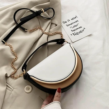 

Contrast Color Pu Leather chain Crossbody Bags For Women Summer Mini Shoulder Messenger Handbags Totes Hand Bag Sac A Main Femme