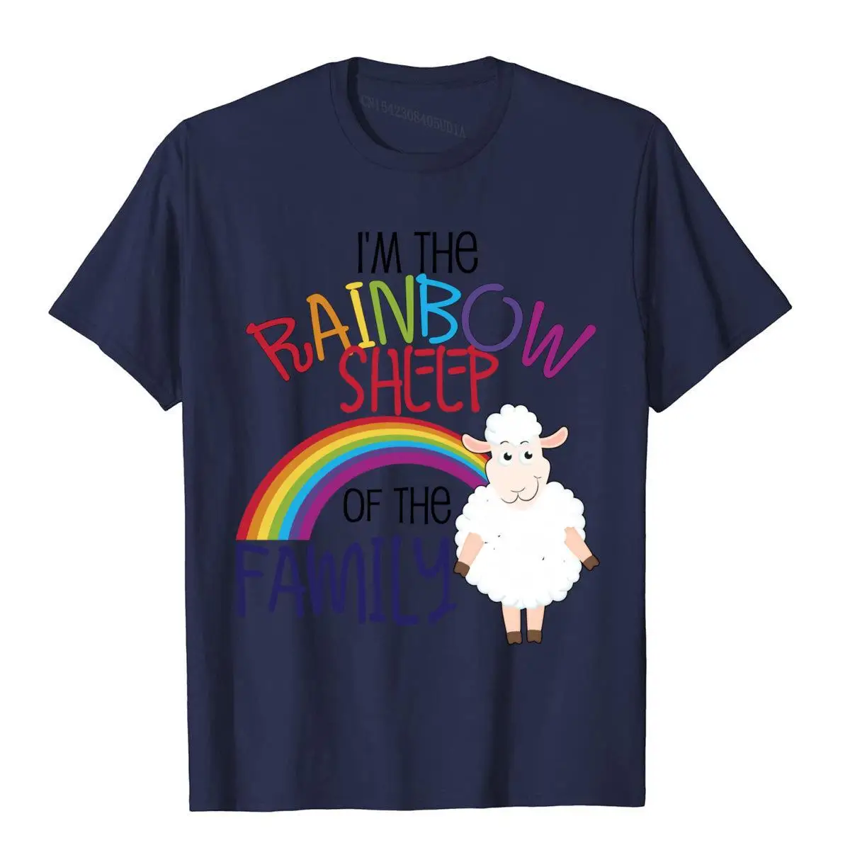Rainbow Sheep Of Family Gay LGBTQ Pride Allies Gift Pullover Hoodie__B12892navy