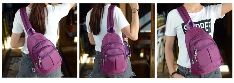 Школьный рюкзак для девочки-подростка, Mochila Feminina, женские рюкзаки, нейлон, водонепроницаемый, Повседневный, на груди, через плечо, женский рюкзак