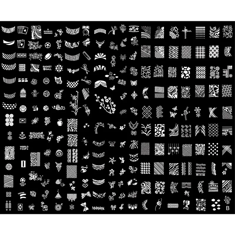 Fashion Design BIG SIZE Konad Stamping Nail Art Template DIY Nail Salon Image Plate (A/B  Style Choose) Free Shipping 4
