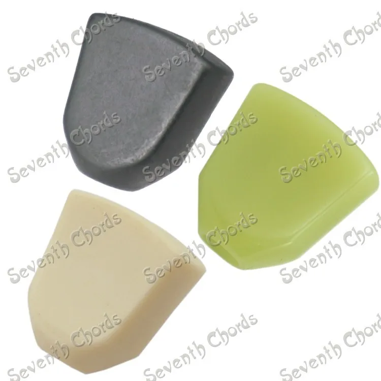 

6 Pcs Jade Green Retro Trapezoid Plastic Guitar Tuning Peg Tuners Machine Heads Replacement Button knob Handle Cap Tip - 3 Color