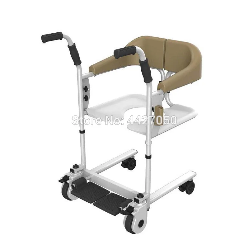 Nursing elderly manual adjustment multi-function toilet chair bath chair transfer wheelchair 3