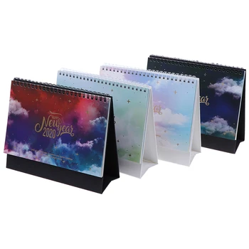 

2020 Dreamy Colorful Desktop Standing Coil Paper Calendar Memo Daily Schedule Table Planner Yearly Agenda Organizer