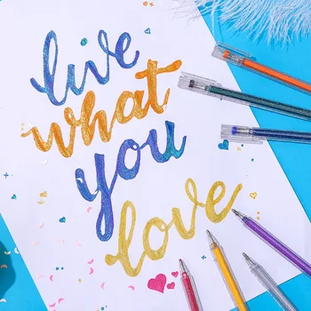 

8Pcs/set Simplicity Flash Gel Pens Cardboard Paper Pen Art Marker Stationery Kit VH99