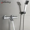 Chrome Telephone Type Wall-Mounted Thermostatic Shower Faucet Set Bathroom Faucet Hot And Cold Bathroom Tap Mixed Valve Bathtub 1