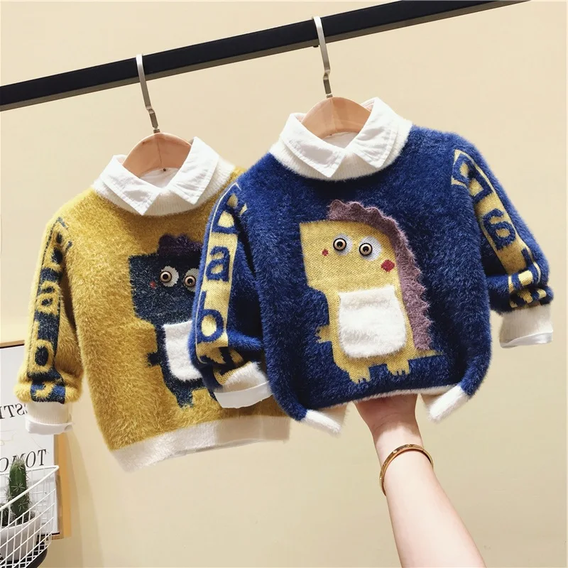 

Men's Infant Pullover Childrenswear GIRL'S Sweater Fashion Small CHILDREN'S Winter Standard Wool Velvet Cartoon Cotton Knitwear