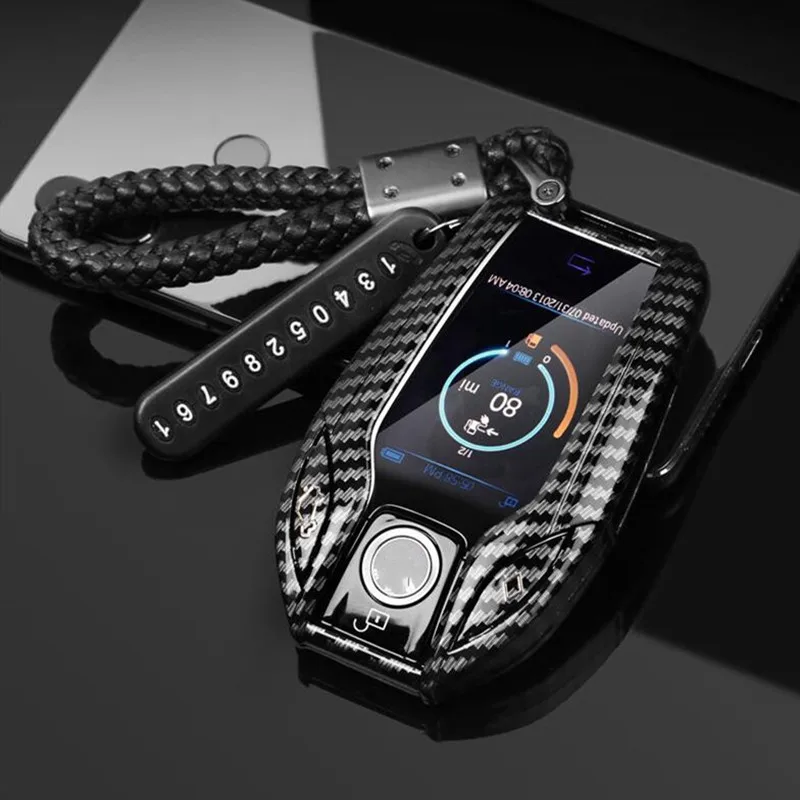 Новый светодиодный смарт Дисплей ключа автомобиля чехол Обложка для BMW 1 3 5 7 серия