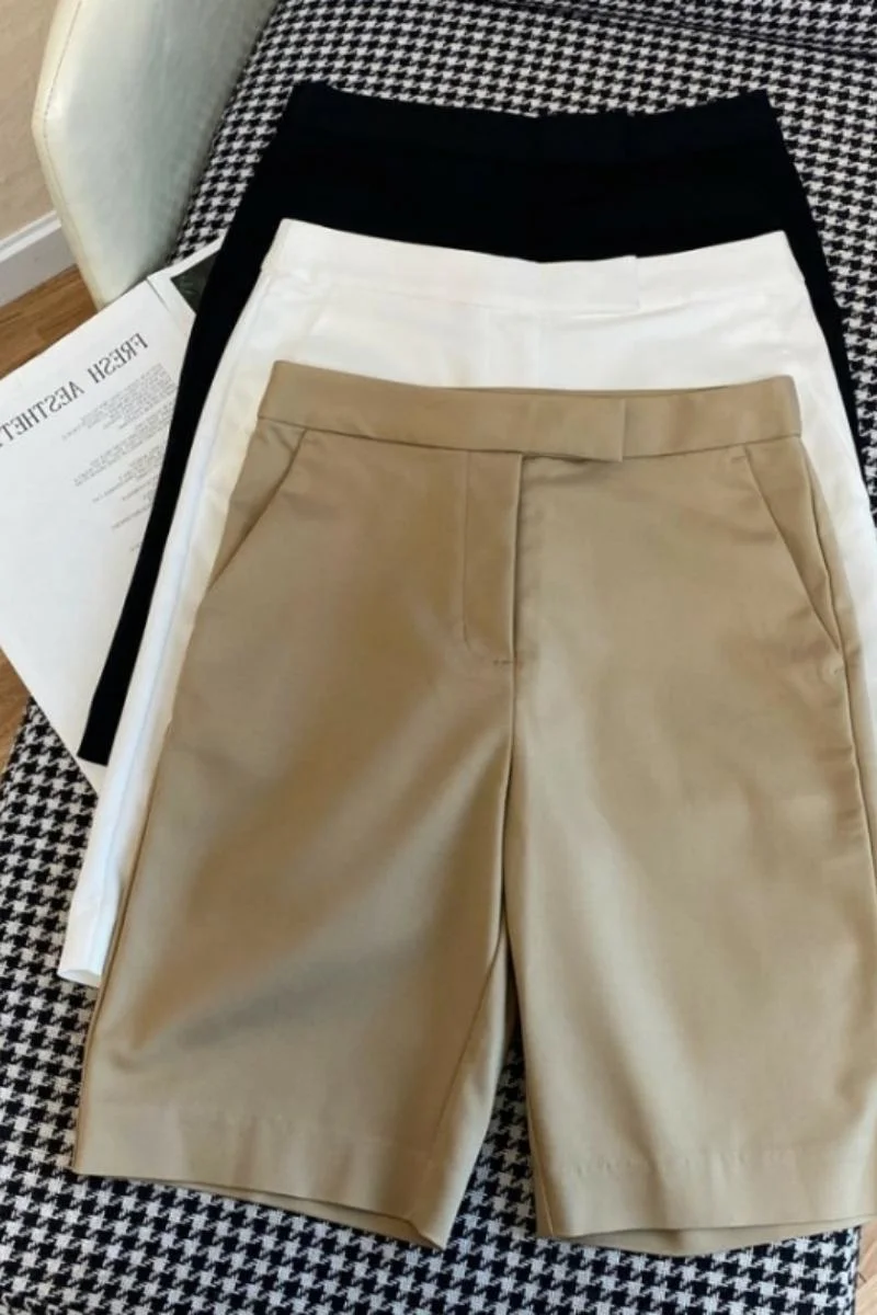 cortos finos de cinco puntos pantalón de verano para ir al trabajo|Pantalones cortos| - AliExpress