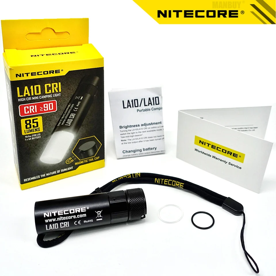 Nitecore LA10 Mini Camp Lantern - Compact Outdoor LED Light Black