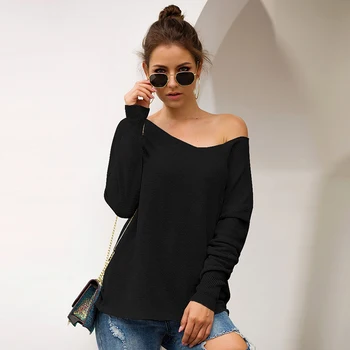 

2020 Knitting Sweaters for Women Autumn and Winter Sweater Ladies Long-sleeved Sexy V-neck Knit Top Women's Pullovers