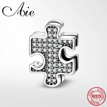 

925 Sterling Silver Lucky Puzzle Square clips charms bead jewelry making Fit Original reflection Charm Bracelet