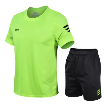 

Gym Equipment Men Big Code Running Sports Suit Speed Dry Breathable Short Sleeve Training Morning Run Fitness Clothing