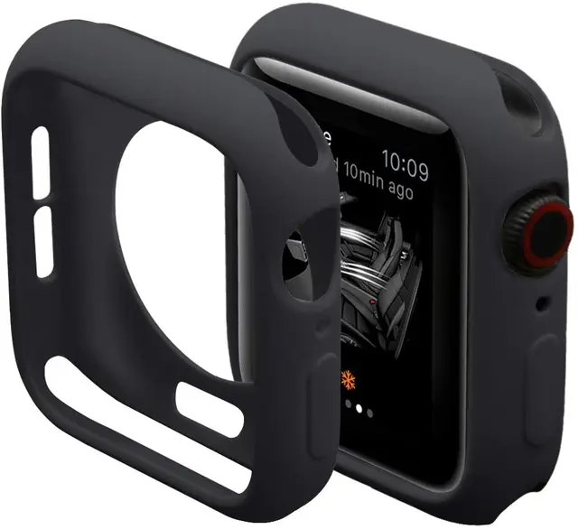 Candy Soft Silicone Case for Apple Watch 6 SE 5 4 3 2 1 42MM 38MM Cover Protection Shell for iWatch 4 5 6 3 2 40MM 44MM  Bumper black
