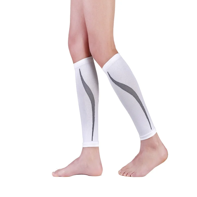 1 пара, опора для голени, Градуированные компрессионные спортивные носки для занятий на открытом воздухе, для упражнений - Цвет: Белый