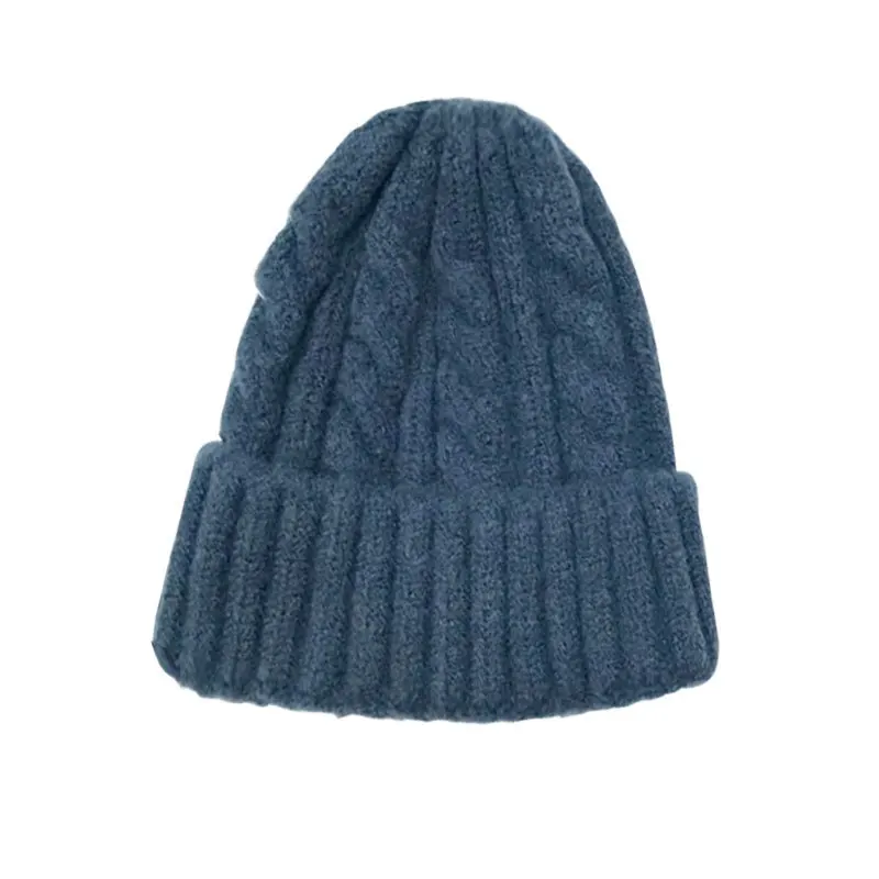 Зимняя шапка, вязаная шапка для детей, уличная защита от холода, теплые шапки, чистый цвет, большой пуловер для мужчин и женщин, детские шапки