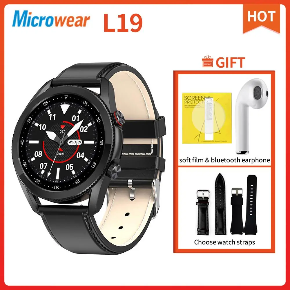 Оригинальные Смарт часы Microwear L19 Bluetooth Call ECG IP68 кровяное давление фитнес трекер для