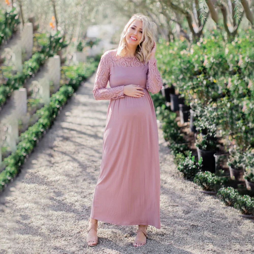 maternity casual v neck color matching frenulum dress
