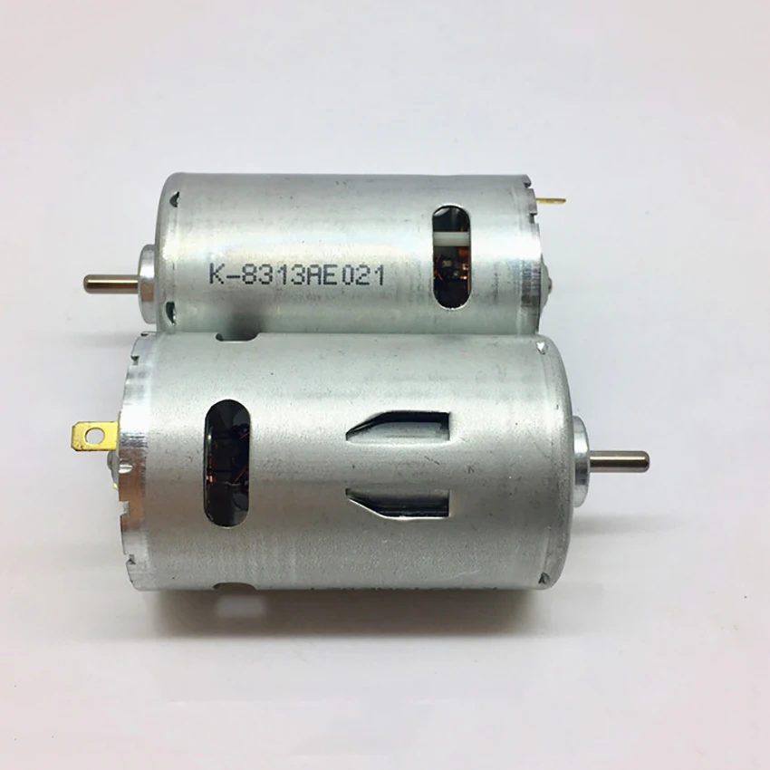 12V на холостом ходу, оборот в минуту(23800 об/мин 555, двигатель постоянного тока, высокая скорость и большим вращающим моментом, угольные щетки