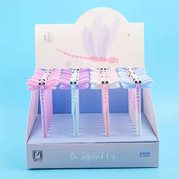 

36 pcs/lot Creative Dragonfly Gel Pen Cute 0.5 mm black ink Signature Pen School Office writing Supplies Promotional Gift